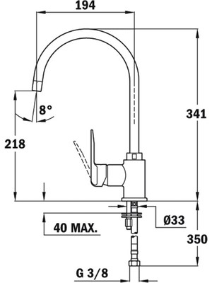 Teka - Sp 995 T - Kuğu Esnek 360° Dönebilen Mutfak Bataryası - Bej - 55995020T