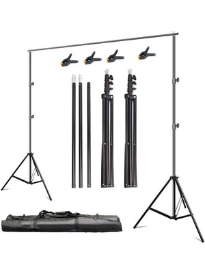 Teknotrust 2 x 3 M Fon Perde Standı, Fotoğrafçılar İçin Taşınabilir Backdrop Stand, Uyumlu Model 106N1
