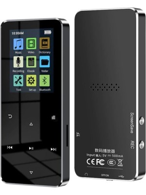 Bluetooth Lu Mp3-Mp4 Çalar Fm Radyolu Şarjlı Mp4 Player Dahili Hoparlör