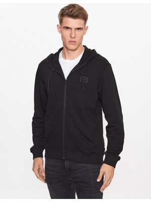 Hugo Erkek Marka Logolu Pamuklu Normal Kalıp Günlük Siyah T-Shirt 50495678-001