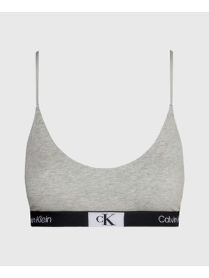 Calvin Klein Kadın Marka Logolu Askılı Spor Giyim Günlük Gri Spor Sütyen 000QF7216E-P7A