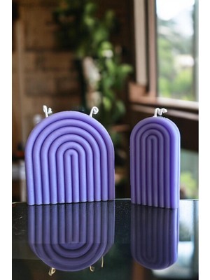 Khleos 2li Set Rainbow Purple Candle Soya Wax Mora Mora Esanslı Mum Parafin Içermez