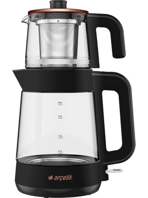 Arçelik cm 6964 S Resital Siyah 1900 W Cam Demlikli Çay Makinesi