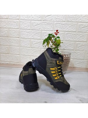 Black Sea 542 Haki Kürklü Fermuarlı Cırtlı Erkek Çocuk Bot