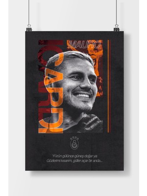 Poster City Mauro Icardi Futbolcu  Poster Çerçevesiz Parlak Kağıt