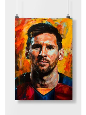 Poster City Lionel Messi Ünlü Futbolcu  Poster Çerçevesiz Parlak Kağıt