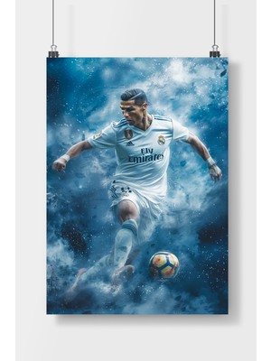 Poster City Ronaldo Ünlü Futbolcu  Poster Çerçevesiz Parlak Kağıt