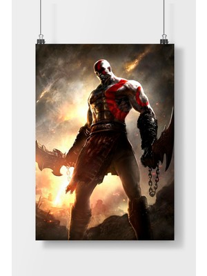 Poster City Genç Kratos Oyun  Poster Çerçevesiz Parlak Kağıt