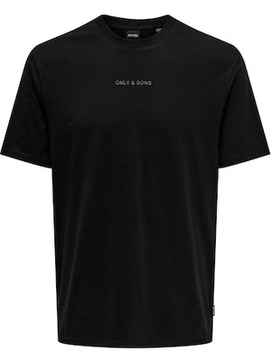 Only & Sons 22028147 Only & Sons Onslevı Lıfe Reg Text Ss Tee Noos Erkek T-Shirt Black