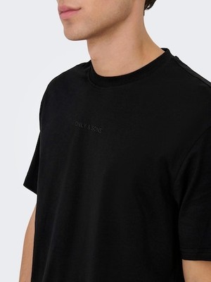 Only & Sons 22028147 Only & Sons Onslevı Lıfe Reg Text Ss Tee Noos Erkek T-Shirt Black