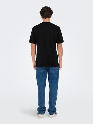 Only & Sons 22028147 Only & Sons Onslevı Lıfe Reg Text Ss Tee Noos Erkek T-Shirt Black