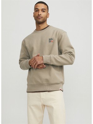 Jack & Jones Bisiklet Yaka Kahve Erkek Sweatshırt 12230356_RDDDEAN Sweat Crew Neck L