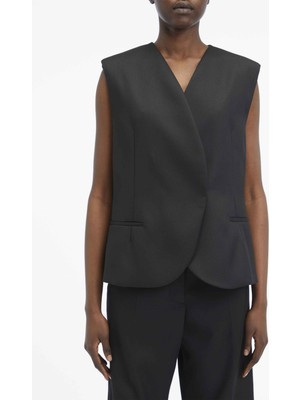 Calvin Klein Siyah Kadın Yelek Modular Taılored Waıstcoat