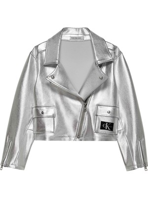 Calvin Klein Kız Çocuk Gri Sweatshırt Sılver Perfecto Hwk Jacket