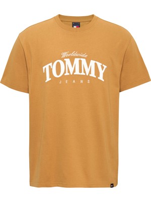 Tommy Jeans Baskılı Hardal Erkek T-Shirt DM0DM18274GQ2