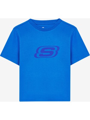Skechers Essential B Short Sleeve  T-Shirt Büyük Erkek Çocuk Mavi  SK232080-403