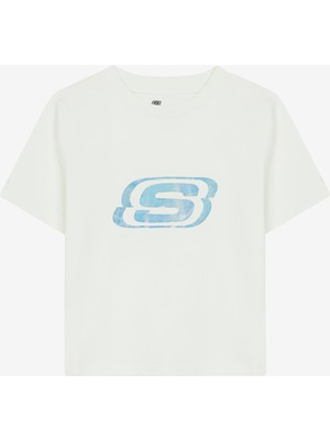 Skechers Essential G Short Sleeve  T-Shirt Büyük Kız Çocuk Kırık Beyaz  SK232139-102