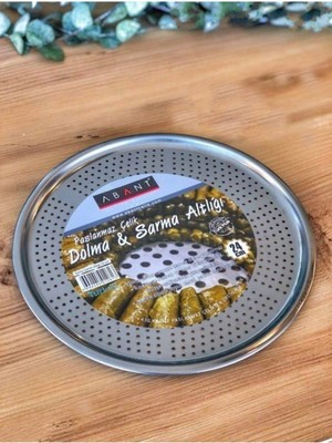 Abant 24 cm Sarma  Altlığı Delikli Çelik Pizza Lahmacun Tepsisi Paslanmaz Çelik