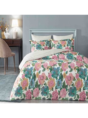 Linens Pistacho Pamuk Saten Çift Kişilik Nevresim Takımı Pembe