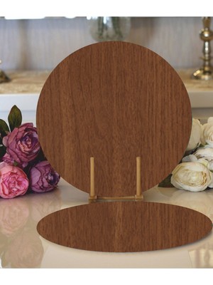 Eyl Home Ahşap Supla Levha 6 Adet 3 mm Ceviz Mdf 25 cm Çap Yuvarlak Servis Altı Supla