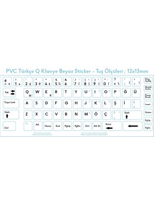 Dijitalist Baskı Dijital Baskı Türkçe Q Klavye Sticker, Notebook ve Pc Uyumlu