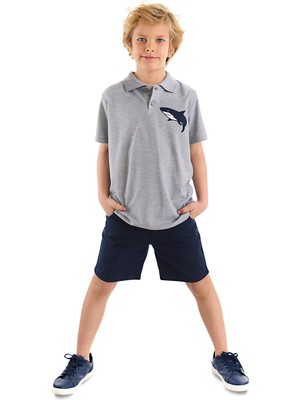 Mshb&G Shark Erkek Çocuk Polo Yaka T-Shirt Şort Takım