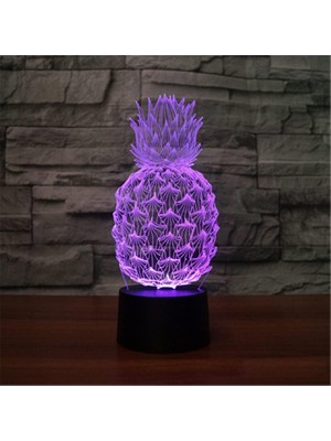 Liulian Çocuklar Için Gece Lambası 3D Ananas LED Lamba Uzaktan Kumandalı 16 Renk Değiştirme Noel Doğum Günü Hediyesi Çocuk Için (Yurt Dışından)