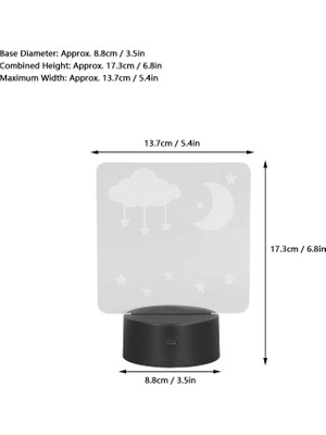Liulian 3D Gece Lambası, Eşsiz Modelleme Çevre Dostu USB 3D Lamba Dokunmatik Kontrol Kablolu 5V, Çocuklar Için Yatak Odası Için (Yurt Dışından)
