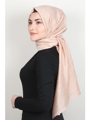 Eşarppark Çizgili Royal Şal 1497-8 Pastel Pembe