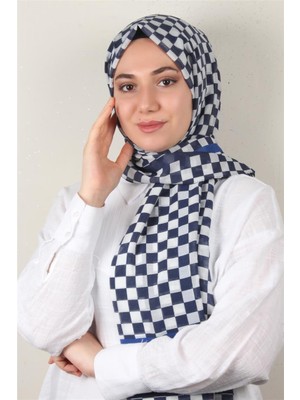 Eşarppark Cotton & Silk Şal 3641-10 Lacivert