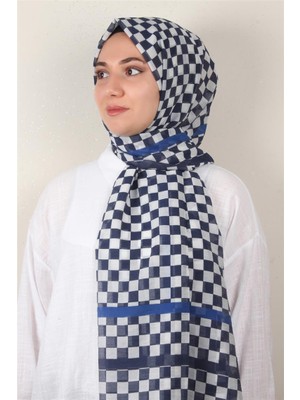 Eşarppark Cotton & Silk Şal 3641-10 Lacivert