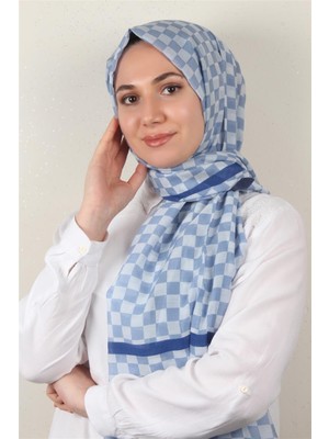 Eşarppark Cotton & Silk Şal 3641-1 Mavi