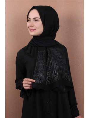 Eşarppark Liza Simli Şal 2629-1 Siyah