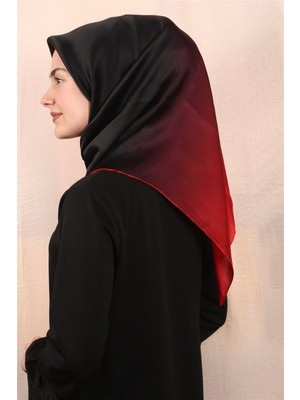 Aker Düz Ipek Eşarp 7656701-341 Siyah-Kırmızı