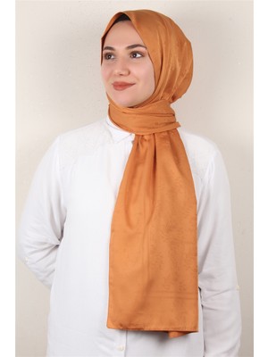 Eşarppark Jakarlı Ipeksi Şal 8085-12 Tarçın