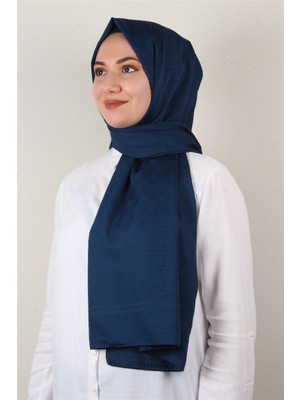 Eşarppark Jakarlı Ipeksi Şal 8084-4 Lacivert