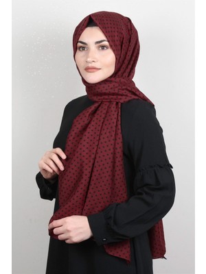 Eşarppark Puantiye Coton Şal 1948-6 Kırmızı