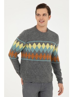 U.S. Polo Assn. Erkek Gri Melanj Kazak /Triko 50270999-VR086