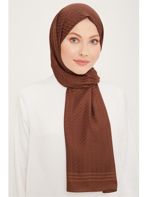 Eşarppark Armine Diamond Şal Zikzak 3095-5 Kahverengi