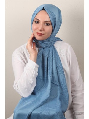 Eşarppark Modakaşmir Jakar Serisi 2761-8 Işıltı Desen Indigo