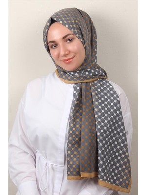 Eşarppark Medine Desenli Şal 2422-8 Füme