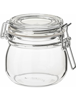 IKEA Vakum Kapaklı Cam Kavanoz Meridyendukkan Şeffaf 0.5 Litre Contalı Kavanoz