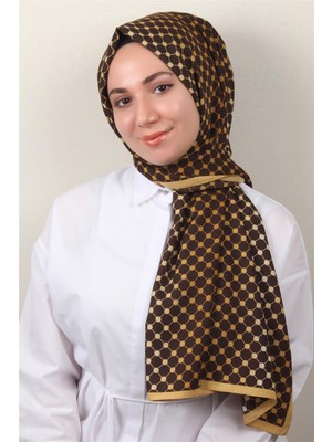 Eşarppark Medine Desenli Şal 2422-9 Kahverengi