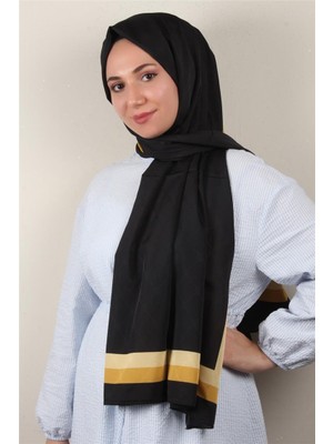 Jakarlı Icon Şal 3105-6 Siyah-Gold