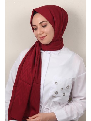 Eşarppark Jakarlı Icon Şal 3101-7 Bordo