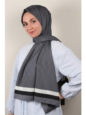Eşarppark Jakarlı Icon Şal 3105-3 Füme