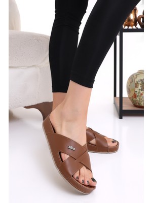 Wordex Mulex 10953 Çapraz Kadın Terlik Comfort Anatomik Kadın Ev Dışarı Terliği