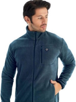 Crozwise Erkek Turkuaz Fermuarlı Polar 6037-TURKUAZ