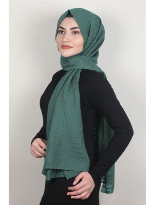 Eşarppark Ince Kareli Şal 2580-9 Yeşil