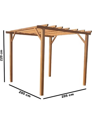 Pinoxi Ahşap Pergole Çardak Tente Bahçe Pergola 3MTX3MT